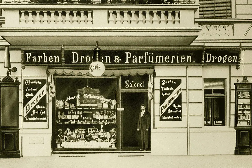 1898: Hans Schwarzkopf took over a drugstore in Berlin 